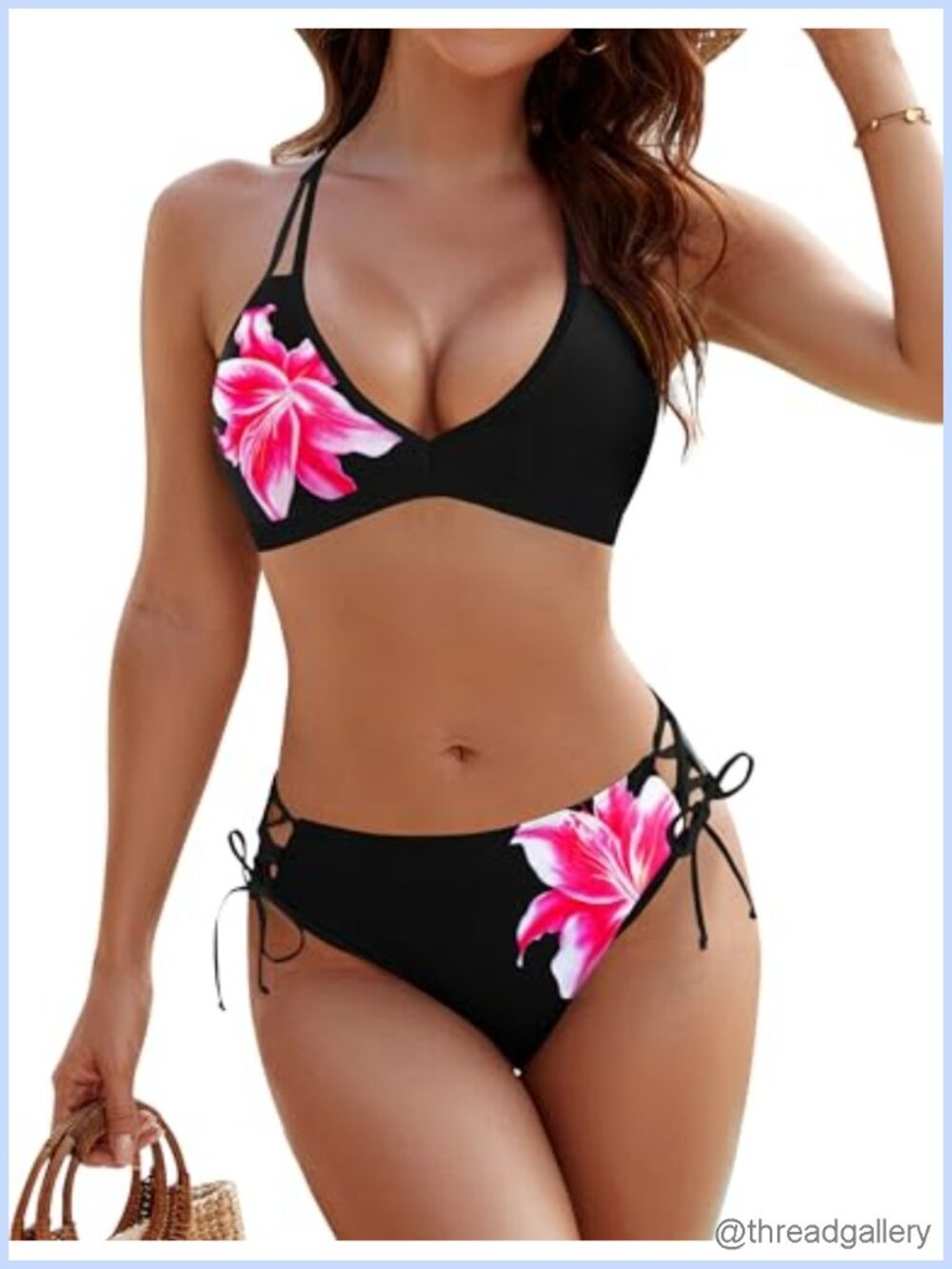 Women's Bikini Set Two Piece Neon Swimsuit Color Block Push Up